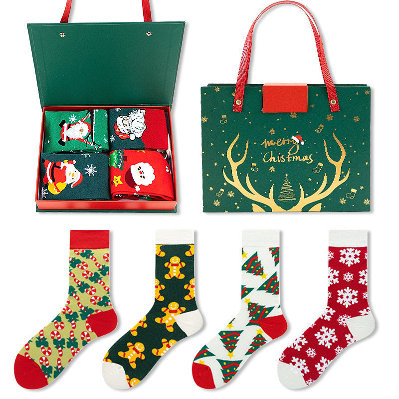 4-Pair Christmas Socks Gift Box Set