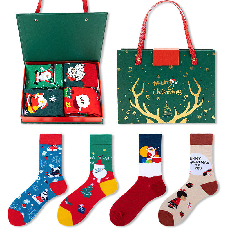 4-Pair Christmas Socks Gift Box Set