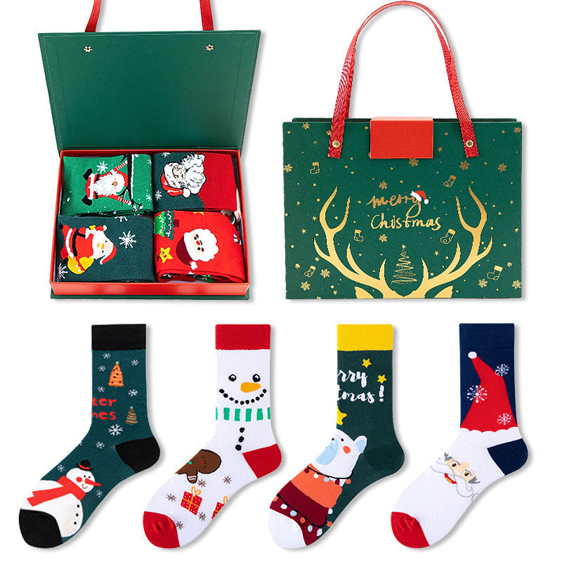 4-Pair Christmas Socks Gift Box Set