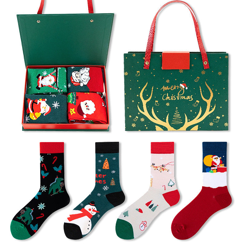 4-Pair Christmas Socks Gift Box Set