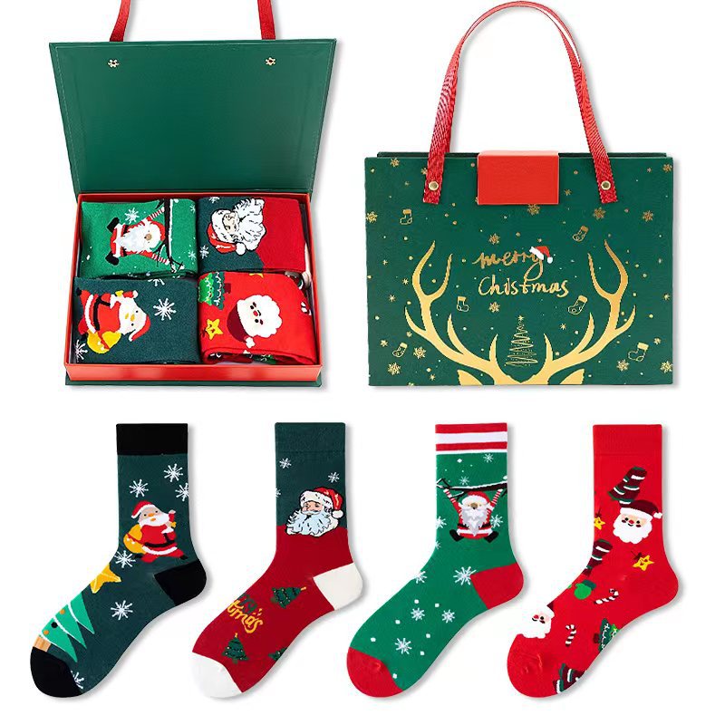 4-Pair Christmas Socks Gift Box Set