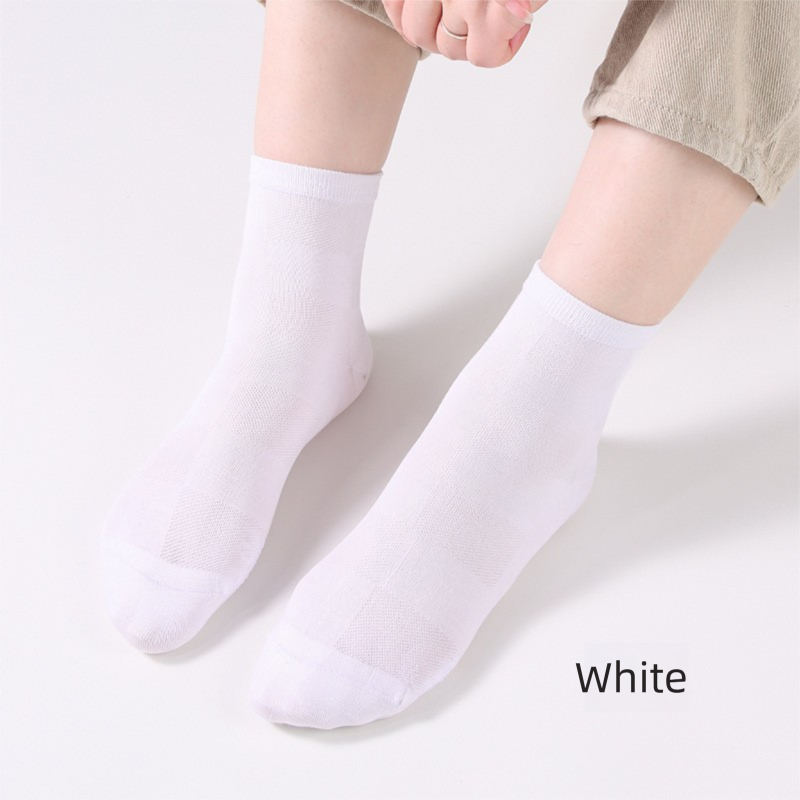 Men's Spring Summer 5% Silk Socks - Moisture-Wicking Business Dress Socks