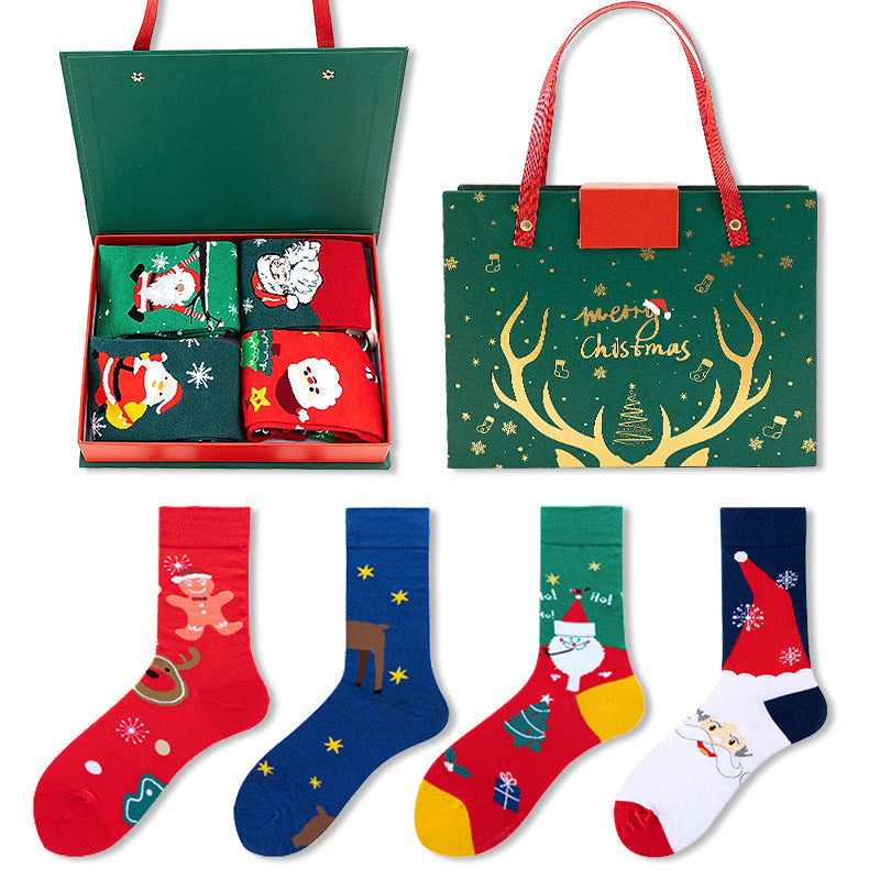 4-Pair Christmas Socks Gift Box Set